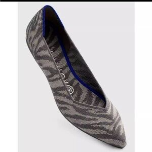 Rothy's The Point Gray Zebra Discontinued Print Size 6.5